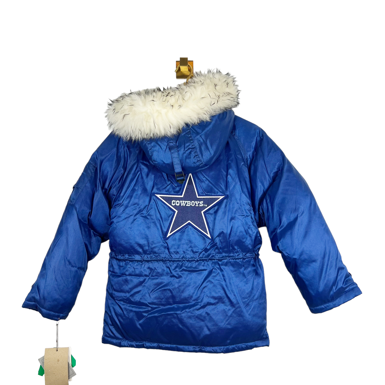 Vintage 90s Cowboys Triple FAT Goose Down Hooded Coat Youth Nfl Nwt Sz 1214